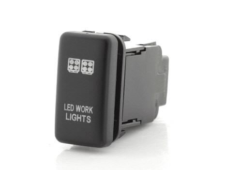 OE On/Off Push Button LED WORK LIGHTS Suit Various Toyota 1998> 39x21mm
