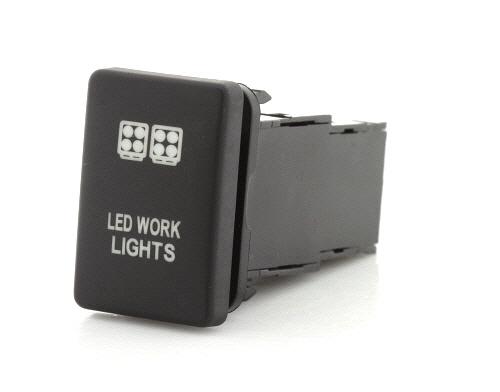 OE On/Off Push Button LED WORK LIGHTS Suit Various Toyota 2008> 32.5x22mm