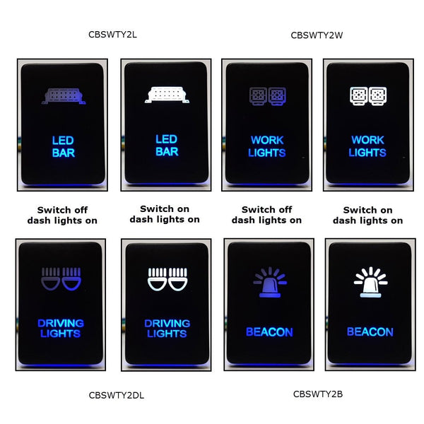Lightforce Toyota LED LIGHT BAR Switch 12V 33x22mm (Suit CBFASCIA & CBFASCIA2)
