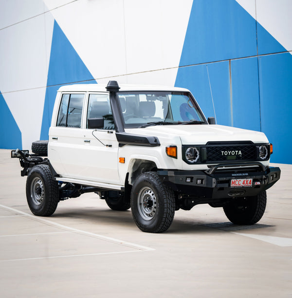 MCC4X4 Rocker 078-01SQ Low Loop bullbar fitted to Land Cruiser 79 Series Single Cab 2024-On