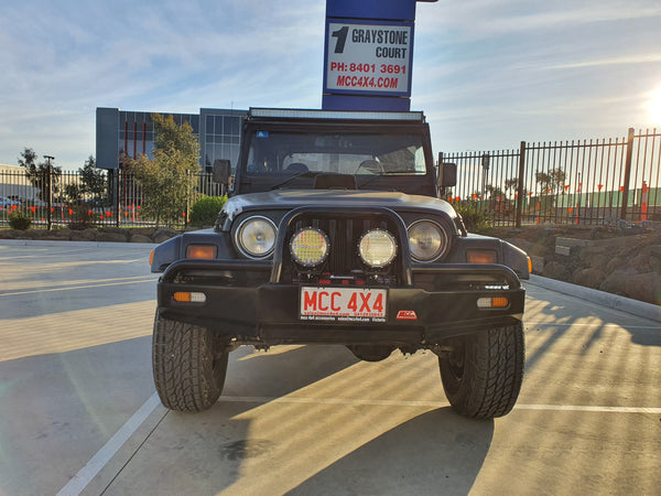 MCC4X4 Tube Series 004 bullbar fitted to Jeep Wrangler TJ 1997-2006