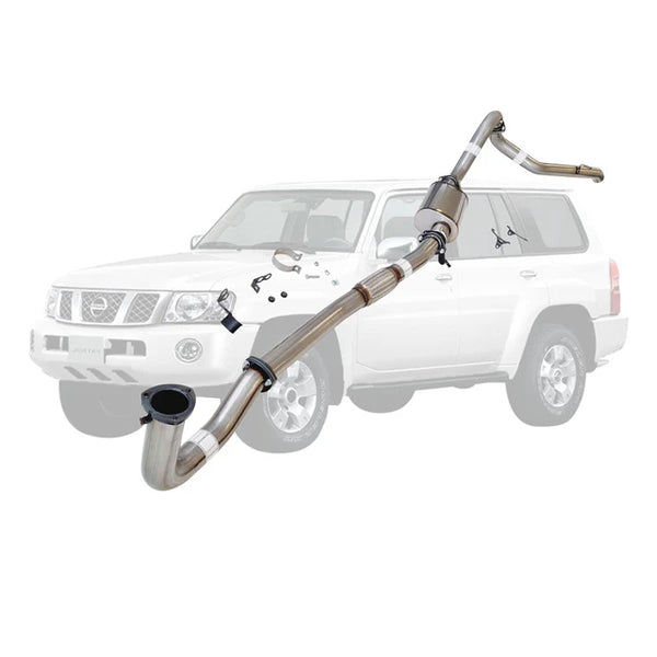 NISSAN PATROL Y61 GU TD42 WAGON 3" DUMP PIPE BACK EXHAUST - STAINLESS STEEL