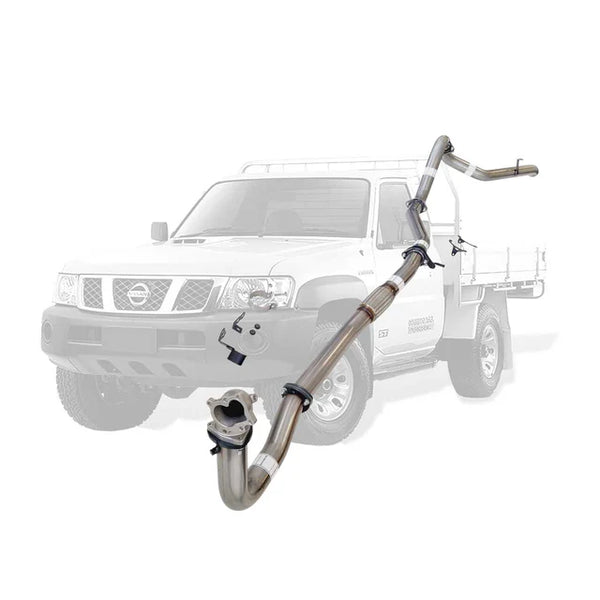 NISSAN PATROL Y61 GU 4.2L TD42 UTE 3" TURBO BACK EXHAUST CAST DUMP 1996 - 2006 - STAINLESS STEEL