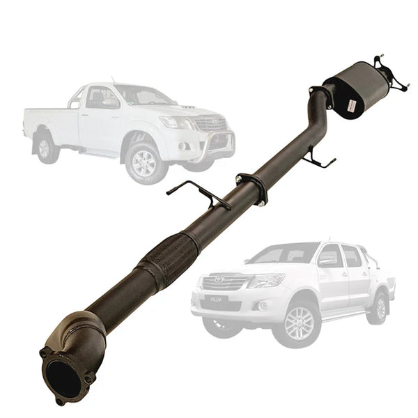TOYOTA HILUX KUN 3.0L 16/26 2005 - 9/2015 3" TURBO BACK EXHAUST - ALUMINIZED STEEL