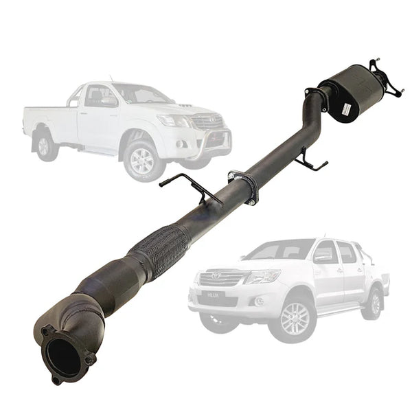 TOYOTA HILUX KUN 3.0L 16/26 2005 - 9/2015 3" TURBO BACK EXHAUST - ALUMINIZED STEEL