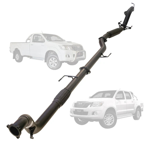 TOYOTA HILUX KUN 3.0L 16/26 2005 - 9/2015 3" TURBO BACK EXHAUST - ALUMINIZED STEEL