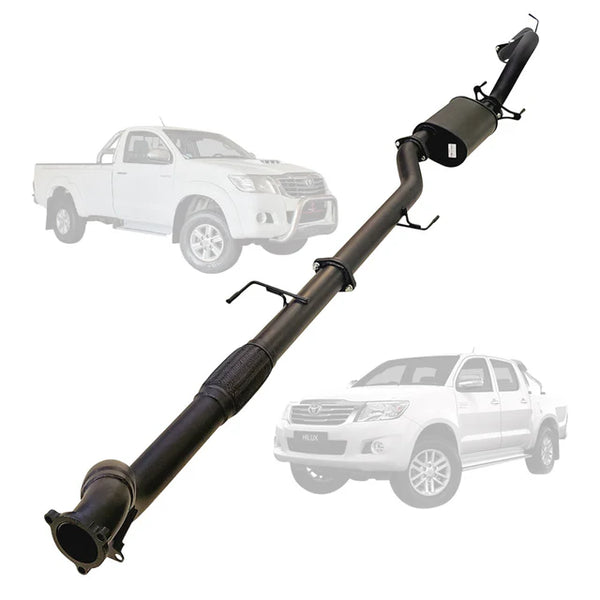TOYOTA HILUX KUN 3.0L 16/26 2005 - 9/2015 3" TURBO BACK EXHAUST - ALUMINIZED STEEL