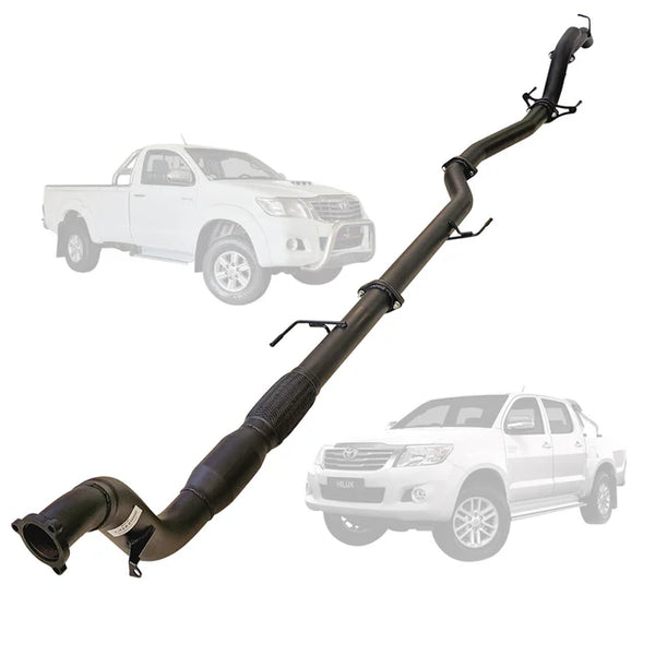 TOYOTA HILUX KUN 3.0L 16/26 2005 - 9/2015 3" TURBO BACK EXHAUST - ALUMINIZED STEEL