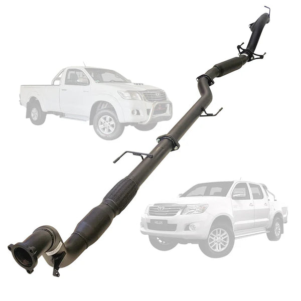 TOYOTA HILUX KUN 3.0L 16/26 2005 - 9/2015 3" TURBO BACK EXHAUST - ALUMINIZED STEEL