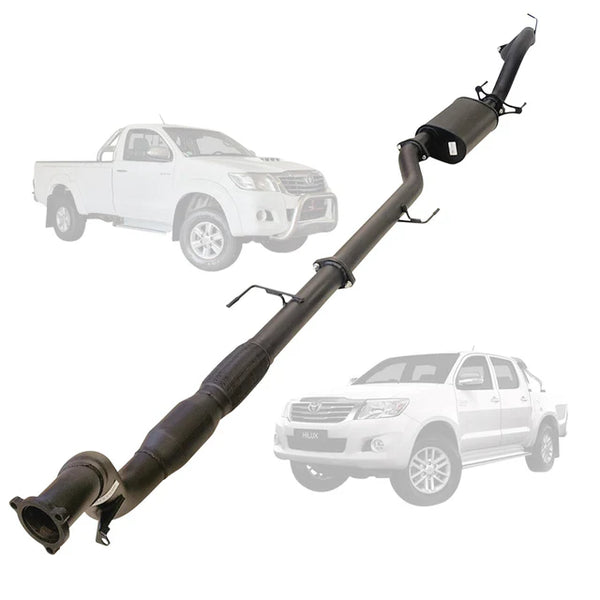 TOYOTA HILUX KUN 3.0L 16/26 2005 - 9/2015 3" TURBO BACK EXHAUST - ALUMINIZED STEEL