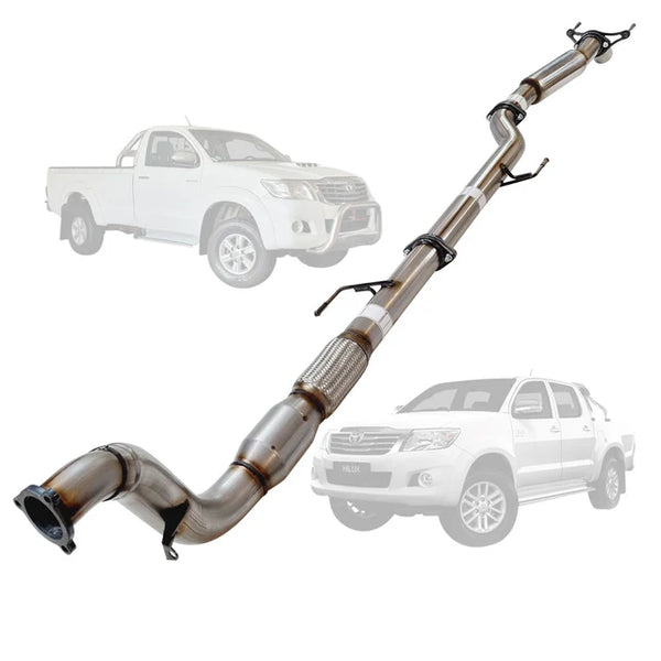 TOYOTA HILUX KUN 3.0L 16/26 2005 - 9/2015 3" TURBO BACK EXHAUST - STAINLESS STEEL