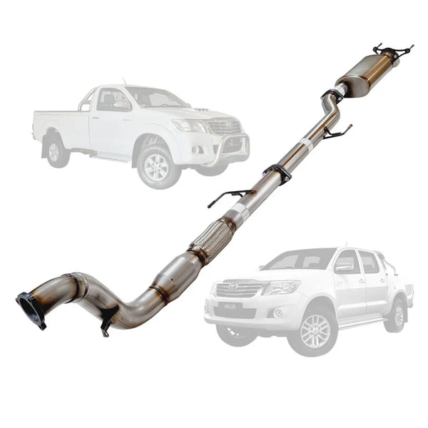 TOYOTA HILUX KUN 3.0L 16/26 2005 - 9/2015 3" TURBO BACK EXHAUST - STAINLESS STEEL