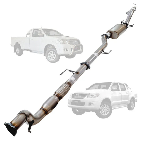 TOYOTA HILUX KUN 3.0L 16/26 2005 - 9/2015 3" TURBO BACK EXHAUST - STAINLESS STEEL
