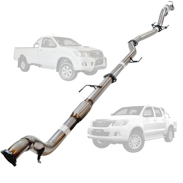 TOYOTA HILUX KUN 3.0L 16/26 2005 - 9/2015 3" TURBO BACK EXHAUST - STAINLESS STEEL