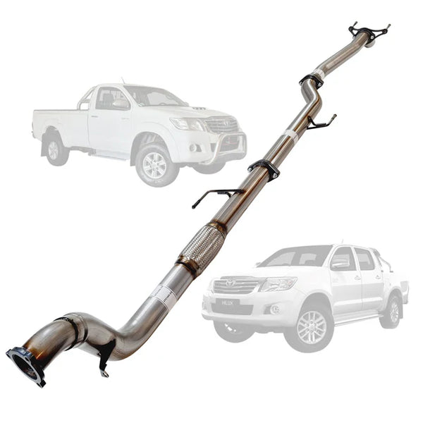 TOYOTA HILUX KUN 3.0L 16/26 2005 - 9/2015 3" TURBO BACK EXHAUST - STAINLESS STEEL