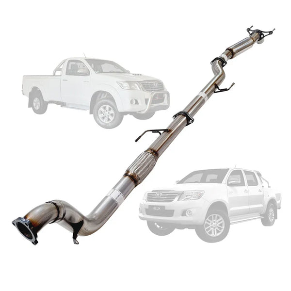 TOYOTA HILUX KUN 3.0L 16/26 2005 - 9/2015 3" TURBO BACK EXHAUST - STAINLESS STEEL