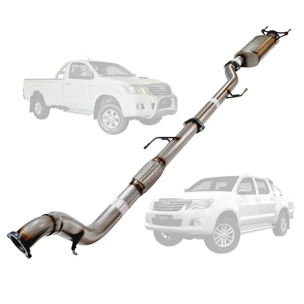 TOYOTA HILUX KUN 3.0L 16/26 2005 - 9/2015 3" TURBO BACK EXHAUST - STAINLESS STEEL