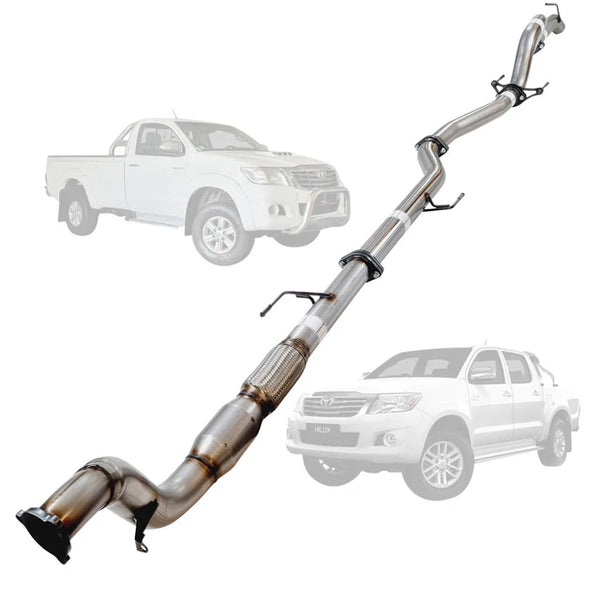 TOYOTA HILUX KUN 3.0L 16/26 2005 - 9/2015 3" TURBO BACK EXHAUST - STAINLESS STEEL