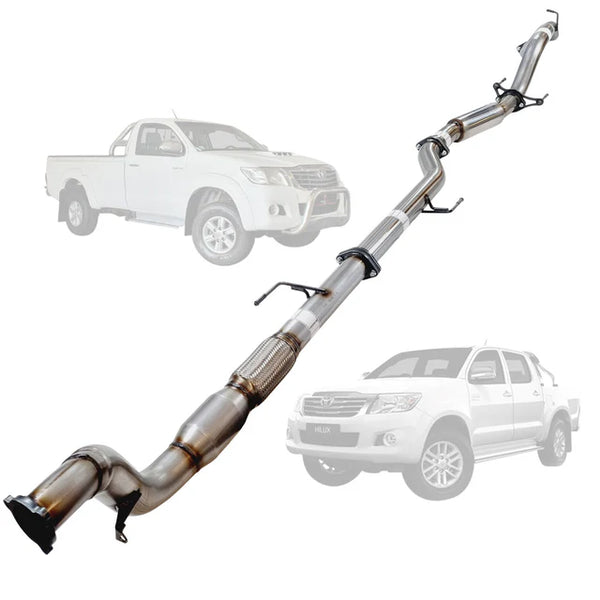 TOYOTA HILUX KUN 3.0L 16/26 2005 - 9/2015 3" TURBO BACK EXHAUST - STAINLESS STEEL