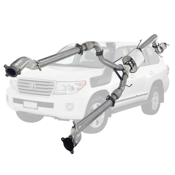 TOYOTA LANDCRUISER 200 SERIES V8 WAGON TWIN 3" Into 4" TURBO BACK EXHAUST - STAINLESS STEEL