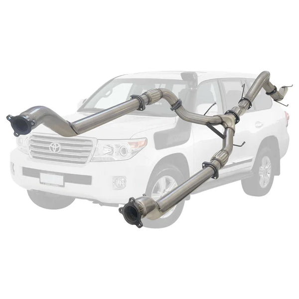 TOYOTA LANDCRUISER 200 SERIES V8 WAGON TWIN 3" Into 4" TURBO BACK EXHAUST - STAINLESS STEEL