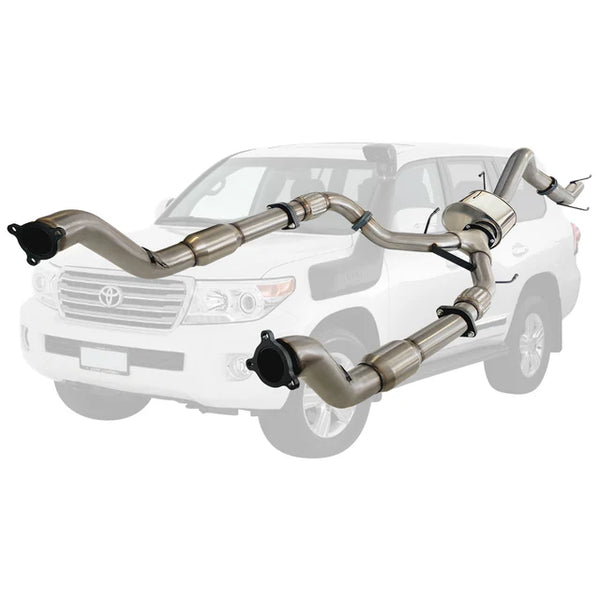 TOYOTA LANDCRUISER 200 SERIES V8 WAGON TWIN 3" Into 4" TURBO BACK EXHAUST - STAINLESS STEEL