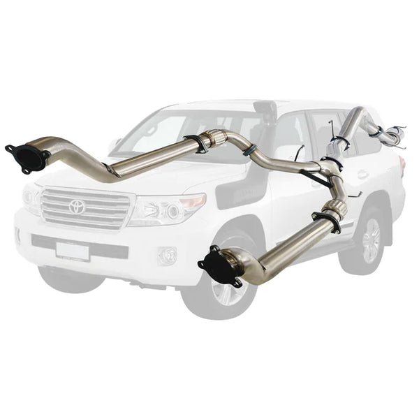 TOYOTA LANDCRUISER 200 SERIES V8 WAGON TWIN 3" Into 4" TURBO BACK EXHAUST - STAINLESS STEEL