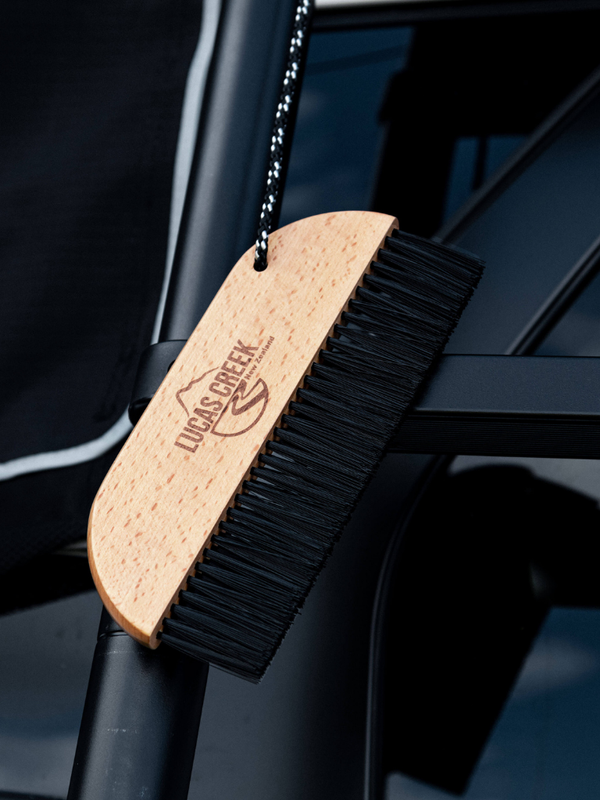 Lucas Creek ladder sand brush for brushing the sand off your feet before into the tent 