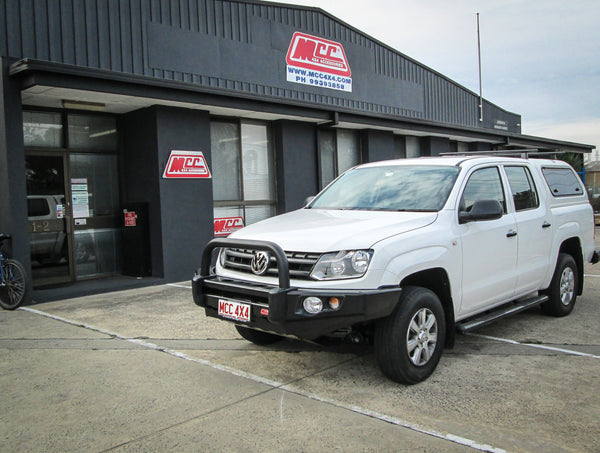 MCC4X4 Falcon 707-01 Single Black Loop bullbar fitted to Amarok 2011-On