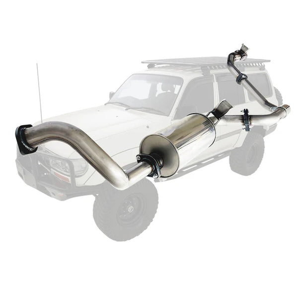 TOYOTA LANDCRUISER 80 SERIES FZJ80R 4.5L PETROL 92 - 98 - 2 1/2" STAINLESS STEEL KIT WITH MUFFLER AND HOTDOG