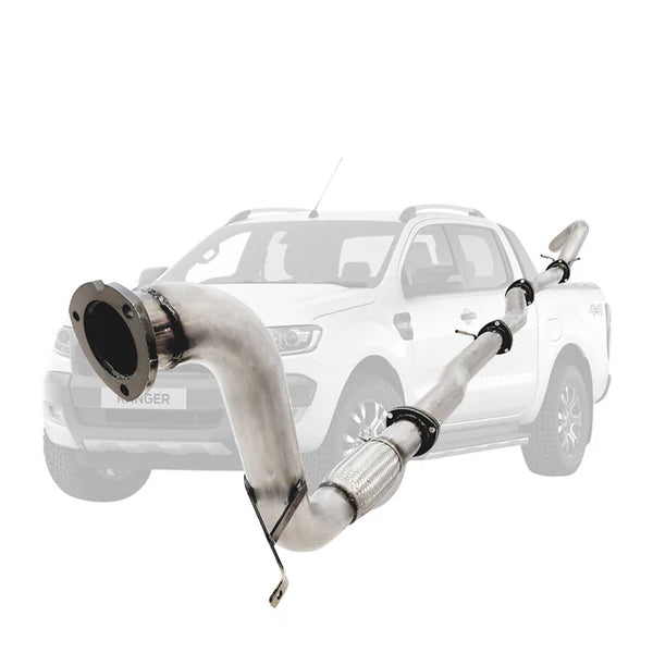 FORD RANGER PX 2016-2021 3.2L 3.5" TURBO BACK DPF DELETE EXHAUST SYSTEM - STAINLESS STEEL
