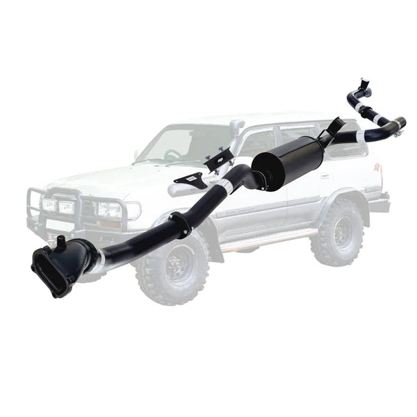 TOYOTA LANDCRUISER 80 SERIES 4.2L 1HD 3" TURBO BACK EXHAUST with CAST DUMP PIPE 1990 - 1998 - ALUMINIZED STEEL