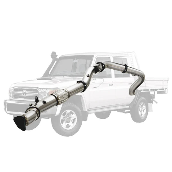 TOYOTA LANDCRUISER 79 SERIES VDJ79 UTE 4.5L V8 2016-On 4" STAINLESS TURBO BACK DPF MODEL EXHAUST