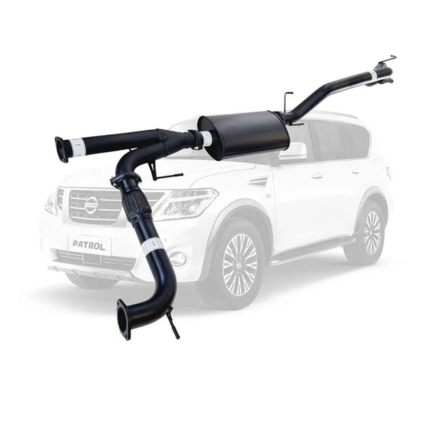 NISSAN Y62 PATROL 3" CAT BACK EXHAUST with CENTRE MUFFLER and STRAIGHT TAIL - ALUMINIZED STEEL