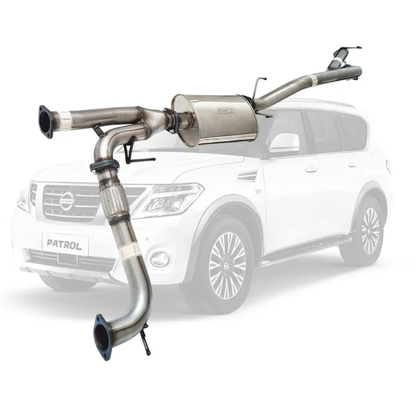 NISSAN Y62 PATROL 3" STAINLESS STEEL EXHAUST with CENTRE MUFFLER and STRAIGHT TAIL