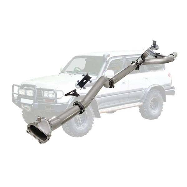 TOYOTA LANDCRUISER 80 SERIES 4.2L 1HD 3" TURBO BACK EXHAUST with CAST DUMP PIPE 1990 - 1998 - STAINLESS STEEL