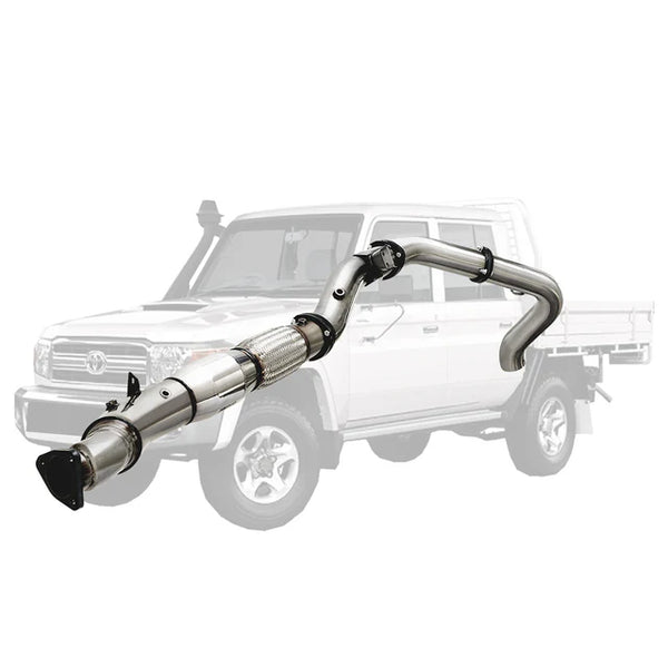 TOYOTA LANDCRUISER 79 SERIES VDJ79 UTE 4.5L V8 2016-On 4" STAINLESS TURBO BACK DPF MODEL EXHAUST