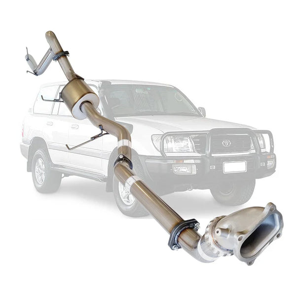TOYOTA LANDCRUISER 100 SERIES HDJ100 1HD-FTE WAGON 3" TURBO BACK EXHAUST - STAINLES STEEL