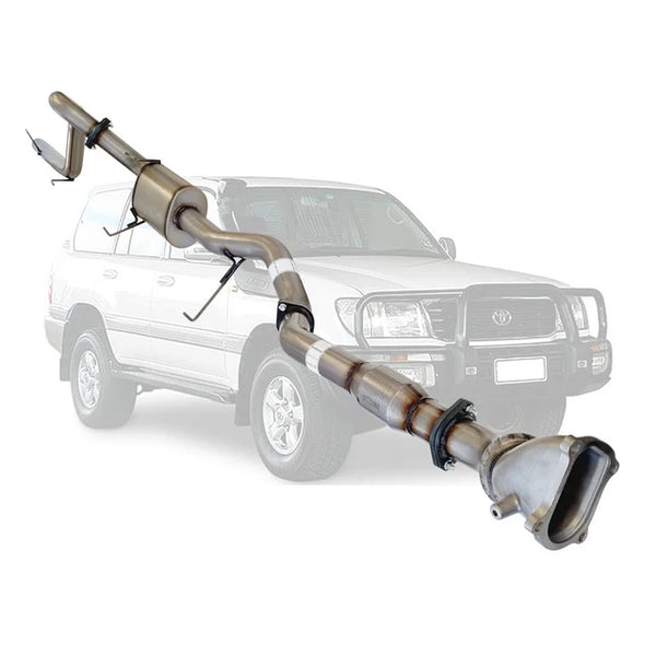 TOYOTA LANDCRUISER 100 SERIES HDJ100 1HD-FTE WAGON 3" TURBO BACK EXHAUST - STAINLES STEEL