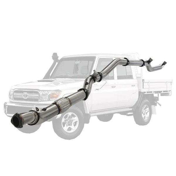 TOYOTA LANDCRUISER 79 SERIES VDJ79 UTE 4.5L V8 2016-On 4" STAINLESS TURBO BACK DPF MODEL EXHAUST