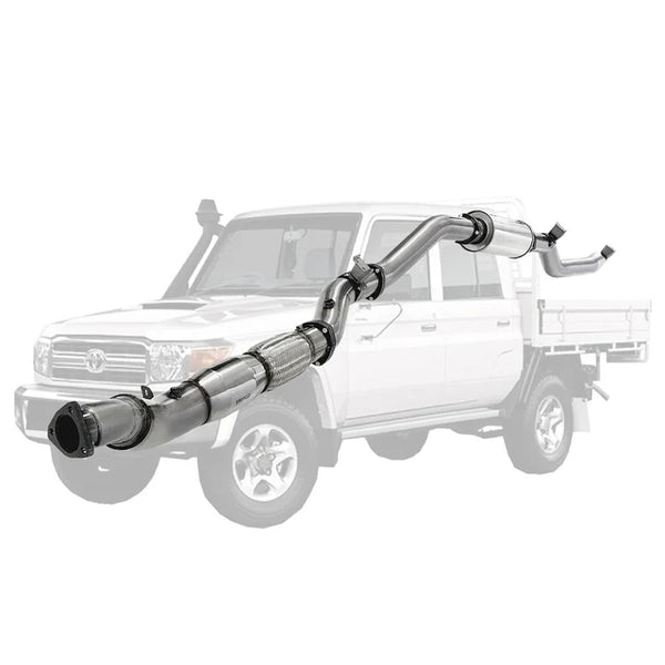 TOYOTA LANDCRUISER 79 SERIES VDJ79 UTE 4.5L V8 2016-On 4" STAINLESS TURBO BACK DPF MODEL EXHAUST