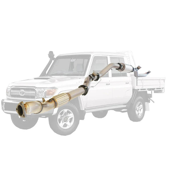 TOYOTA LANDCRUISER 79 SERIES VDJ79 UTE 4.5L V8 2016-On 3.5" TURBO BACK DPF MODEL EXHAUST - STAINLESS STEEL
