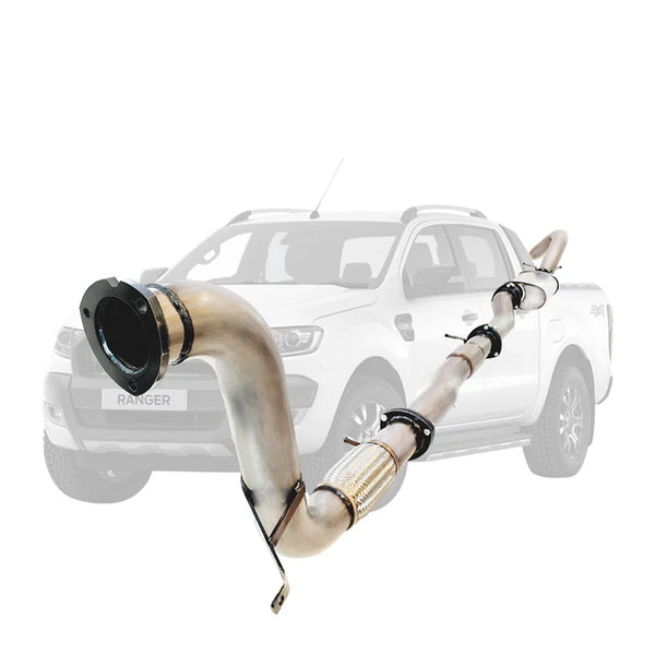 FORD RANGER PX 2016-2021 3.2L 3.5" TURBO BACK DPF DELETE EXHAUST SYSTEM - STAINLESS STEEL
