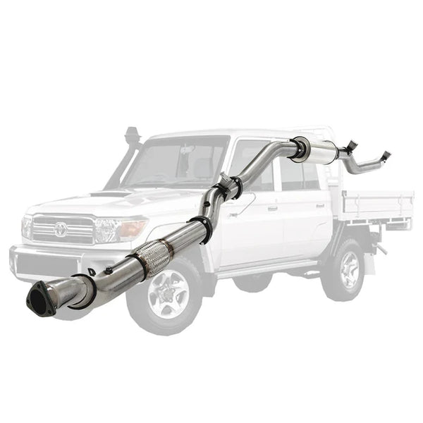 TOYOTA LANDCRUISER 79 SERIES VDJ79 UTE 4.5L V8 2016-On 4" STAINLESS TURBO BACK DPF MODEL EXHAUST