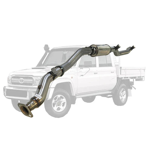 TOYOTA LANDCRUISER 79 SERIES VDJ79 SINGLE & DUAL CAB UTE 4.5L V8 10/2016 ON 4" DPF BACK EXHAUST - STAINLESS STEEL