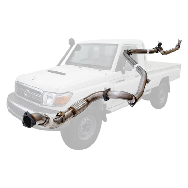 TOYOTA LANDCRUISER 79 SERIES VDJ79R V8 2007 - 10/2016 S CAB UTE 3" TURBO BACK EXHAUST - STAINLESS STEEL