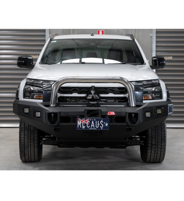 MCC4X4 Rocker 078-01SQ Single Chrome Loop bullbar fitted to Triton MV 2024-On