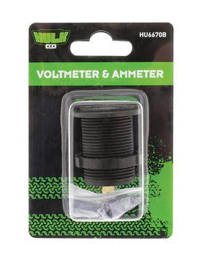 VOLTMETER & AMMETER 5-30v & 0-10a RANGE BLUE LED 29mm DIA